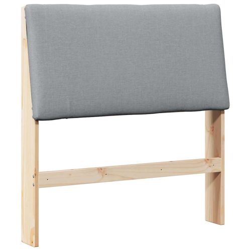 Тапицирана табла Светлосиво 100 cm Солидно борово дърво