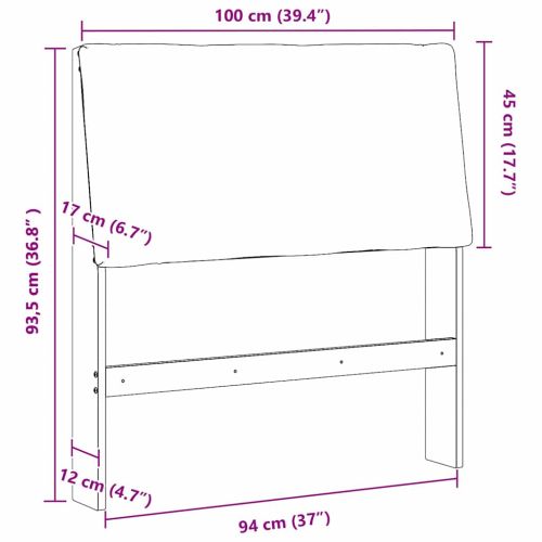 Тапицирана табла Светлосиво 100 cm Солидно борово дърво