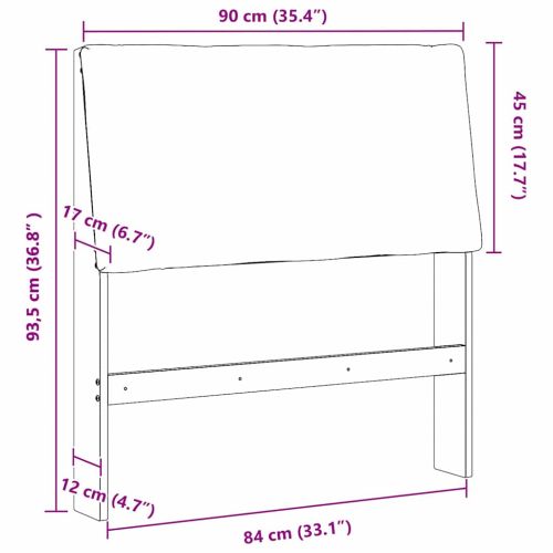 Тапицирана табла Светлосиво 90 cm Солидно борово дърво