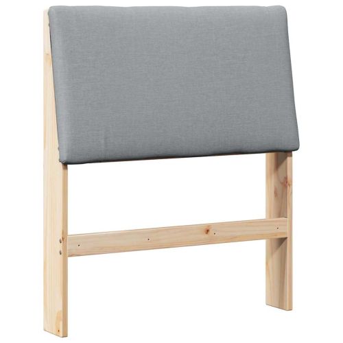 Тапицирана табла Светлосиво 75 cm Солидно борово дърво