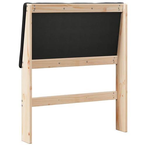 Тапицирана табла Черно 75 cm Солидно борово дърво