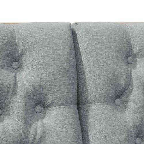 Тапицирана табла Светлосиво 200 cm Солидно борово дърво