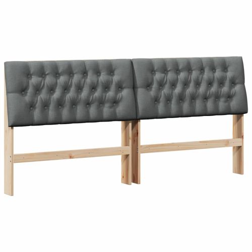 Тапицирана табла Тъмен сив 200 cm Солидно борово дърво