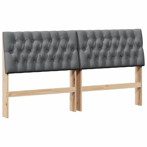 Тапицирана табла Тъмен сив 180 cm Солидно борово дърво