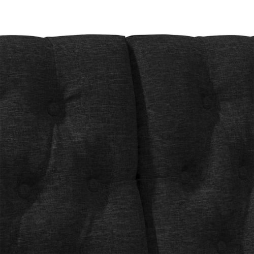 Тапицирана табла Черно 140 cm Солидно борово дърво