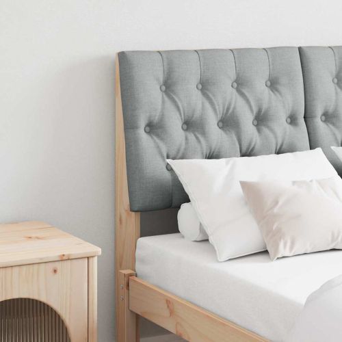 Тапицирана табла Светлосиво 120 cm Солидно борово дърво