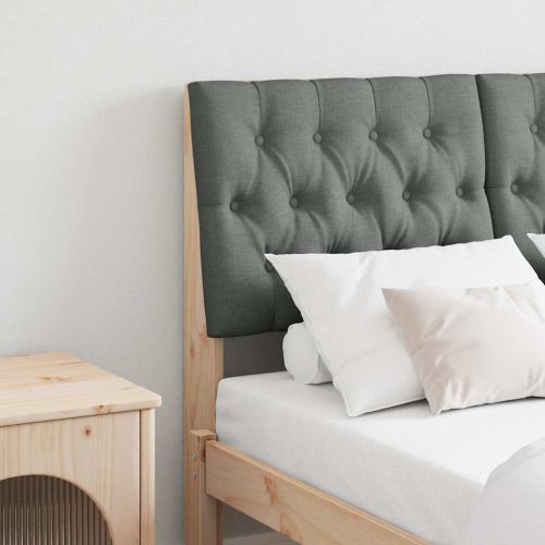 Тапицирана табла Тъмен сив 120 cm Солидно борово дърво