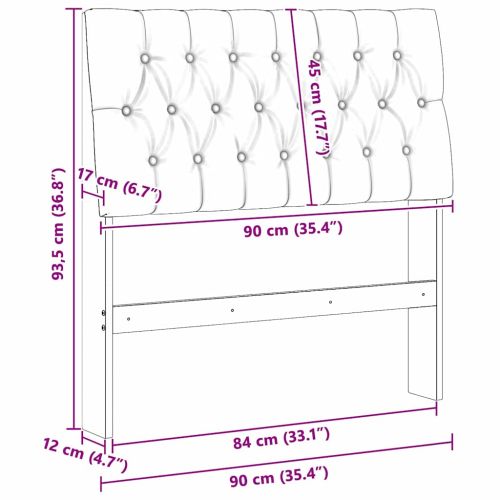 Тапицирана табла Тъмен сив 90 cm Солидно борово дърво