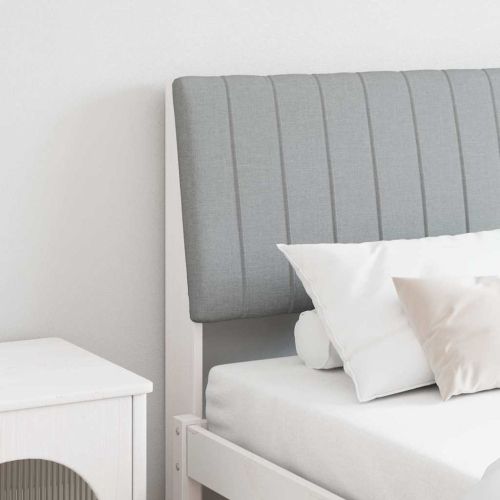 Тапицирана табла Светлосиво 200 cm Солидно борово дърво