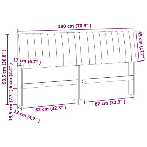 Тапицирана табла Светлосиво 180 cm Солидно борово дърво