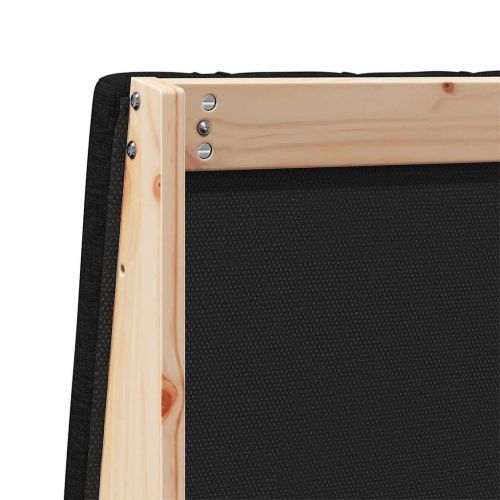 Тапицирана табла Черно 120 cm Солидно борово дърво