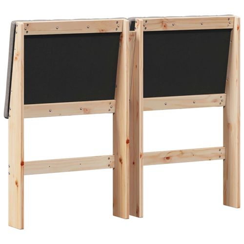 Тапицирана табла Таупе 120 cm Солидно борово дърво