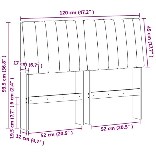 Тапицирана табла Таупе 120 cm Солидно борово дърво