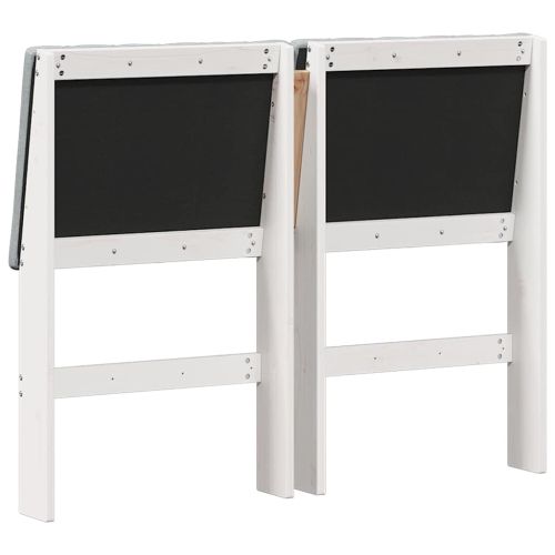 Тапицирана табла Светлосиво 120 cm Солидно борово дърво