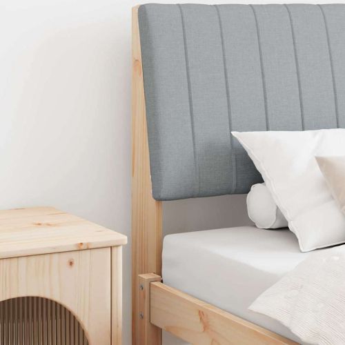 Тапицирана табла Светлосиво 100 cm Солидно борово дърво