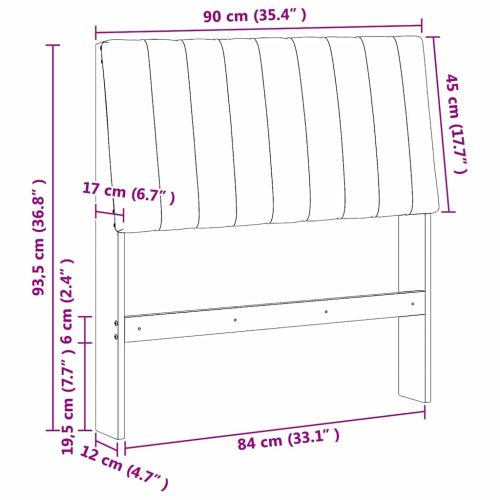 Тапицирана табла Светлосиво 90 cm Солидно борово дърво
