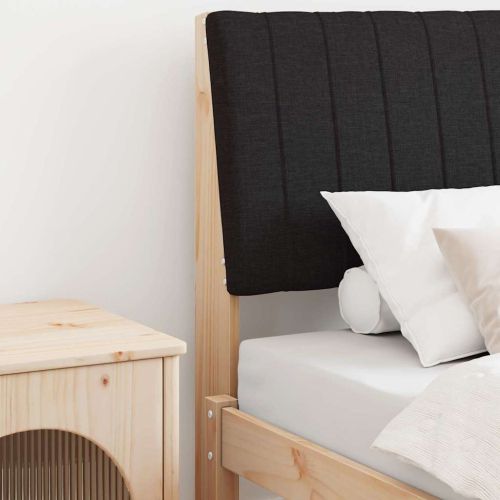 Тапицирана табла Черно 80 cm Солидно борово дърво