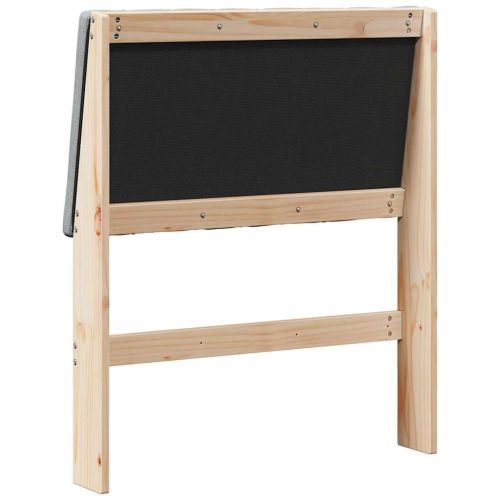 Тапицирана табла Светлосиво 75 cm Солидно борово дърво