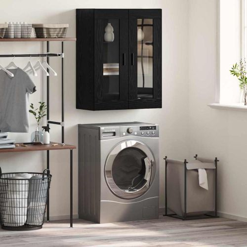 Стенен шкаф Черно 69,5 x 34 x 90 см Инженерно дърво