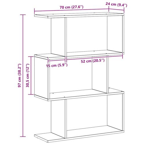 Шкаф за книги Черния дъб 70 x 24 x 97 см Инженерно дърво