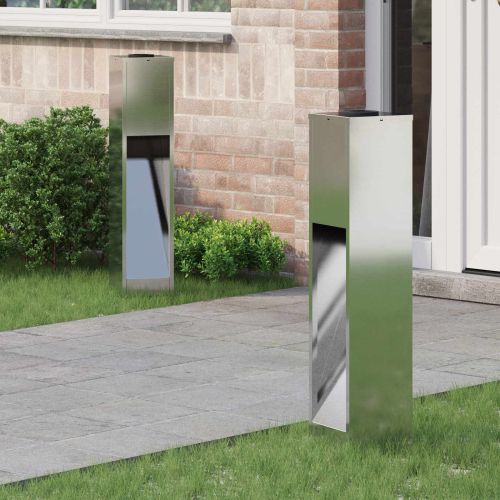 Слънчев LED светлинен указател 2 pcs Сребрист Галванизирана