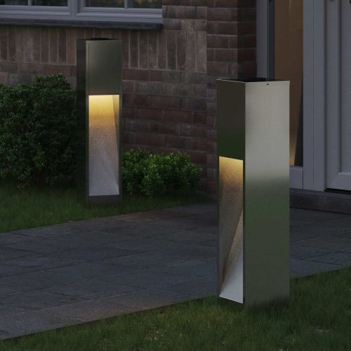 Слънчев LED светлинен указател 2 бр. Топло бяло 18 x 18 x 80 см