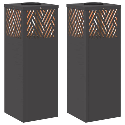 Соларна LED светлина за пътека 2 pcs Черно