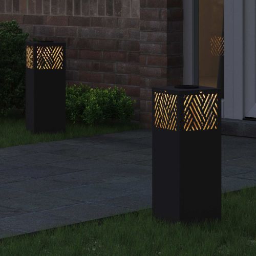 Соларна LED светлина за пътека 2 pcs Черно
