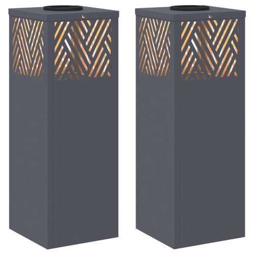 Соларна LED светлина за пътека 2 pcs Антрацит