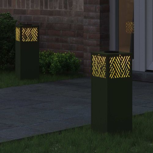 Соларна LED светлина за пътека 2 бр. Топло бяло 18 x 18 x 50 см