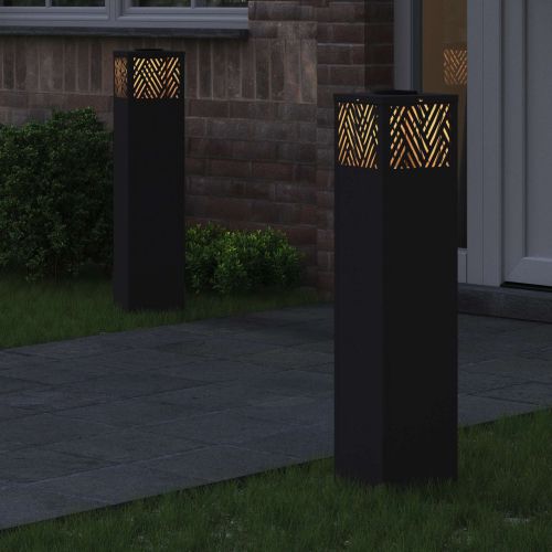 Соларна LED светлина за пътека 2 бр. Топло бяло 18 x 18 x 80 см