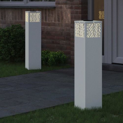 Соларна LED светлина за пътека 2 бр. Топло бяло 18 x 18 x 80 см