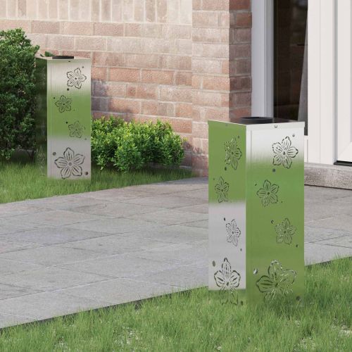 Соларна LED светлина за пътека 2 pcs Сребрист