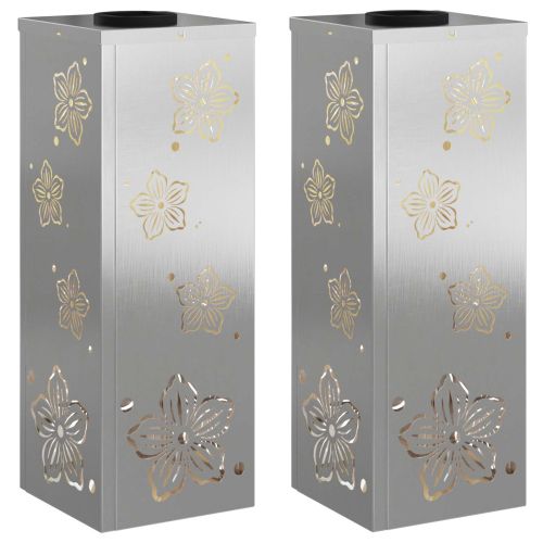 Соларна LED светлина за пътека 2 pcs Сребрист