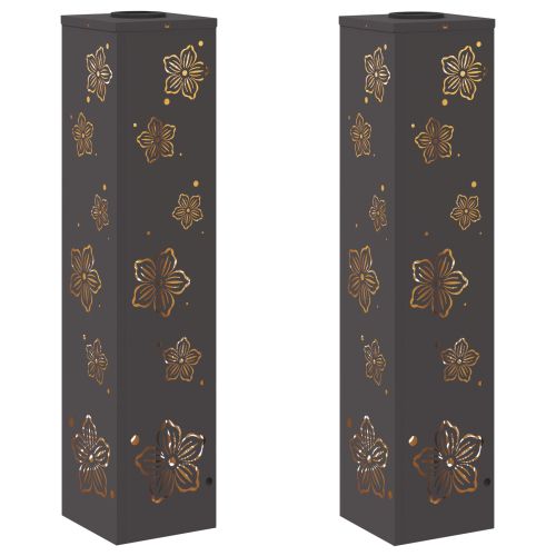 Соларна LED светлина за пътека 2 pcs Черно