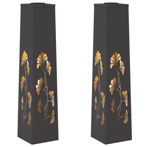 Соларна LED светлина за пътека 2 pcs Черно