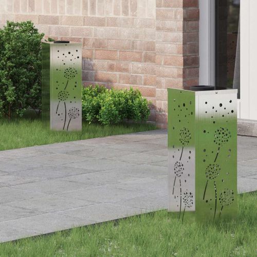 Соларна LED светлина за пътека 2 pcs Сребрист