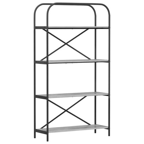 Рафт за книги Сив Сонома 80 x 30 x 146 см Инженерно дърво