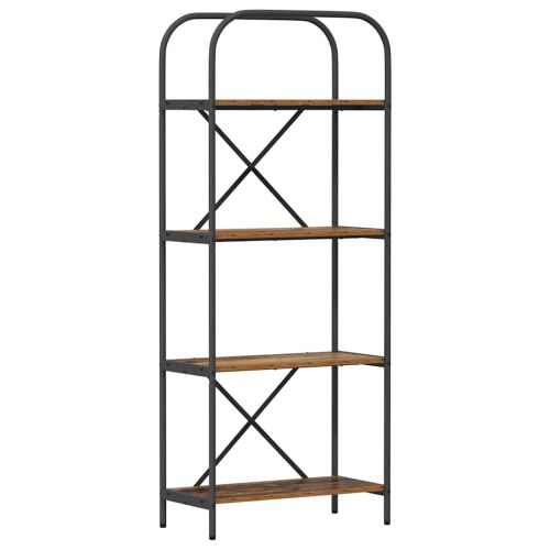 Рафт за книги Старо дърво 60 x 30 x 146 см Инженерно дърво