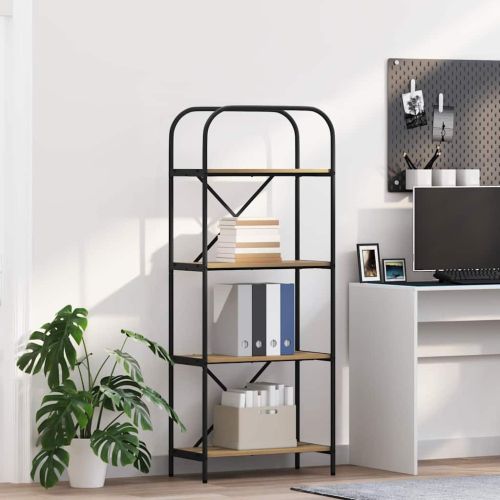 Рафт за книги Дъб 60 x 30 x 146 см Инженерно дърво