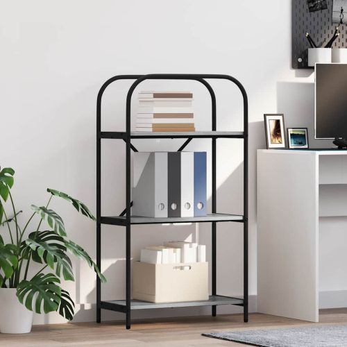 Рафт за книги Сив Сонома 60 x 30 x 109 см Инженерно дърво