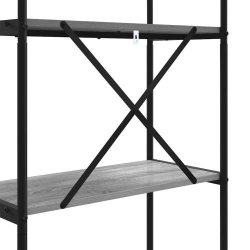 Рафт за книги Сив Сонома 80 x 30 x 183 см Инженерно дърво