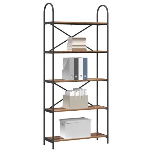 Рафт за книги Старо дърво 80 x 30 x 183 см Инженерно дърво