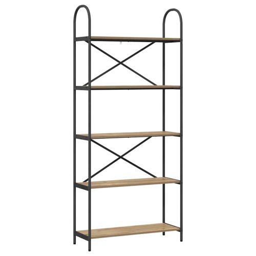 Рафт за книги Дъб 80 x 30 x 183 см Инженерно дърво