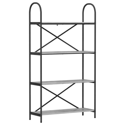 Рафт за книги Сив Сонома 80 x 30 x 146 см Инженерно дърво