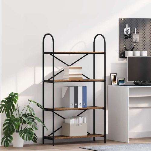 Рафт за книги Старо дърво 80 x 30 x 146 см Инженерно дърво