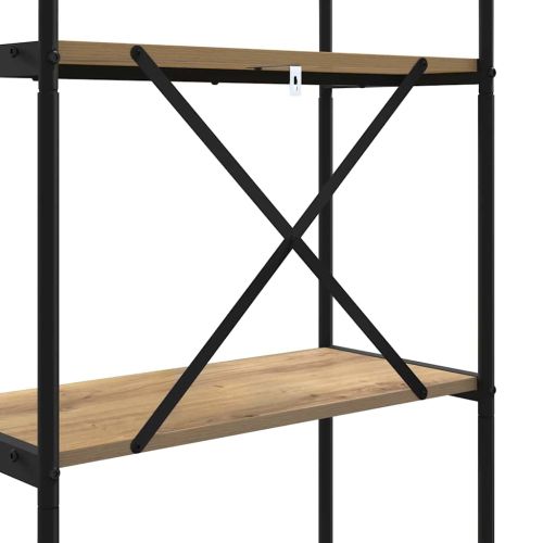 Рафт за книги 4 нива 80 x 30 x 146 см Инженерна дървесина Дъб