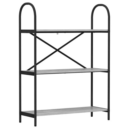 Рафт за книги Сив Сонома 80 x 30 x 109 см Инженерно дърво