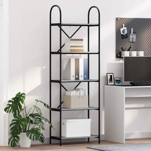 Рафт за книги Сив Сонома 60 x 30 x 183 см Инженерно дърво