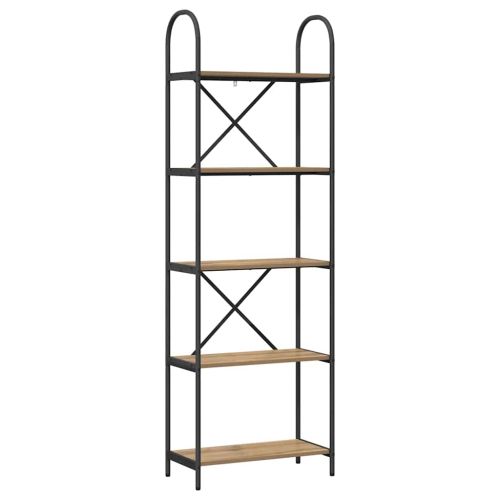 Рафт за книги Дъб 60 x 30 x 183 см Инженерно дърво